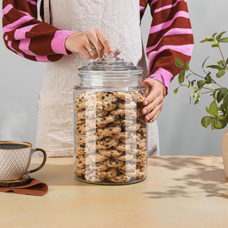 kitchentoolz 1.5 Gallon Glass Cookie Jar - Tall Food Storage Container with Airtight Lid - Large Kitchen Canister for Sugar, Flour, Dog Treat, Candy, Biscotti & Apothecary - Pack of 1 - Image 2